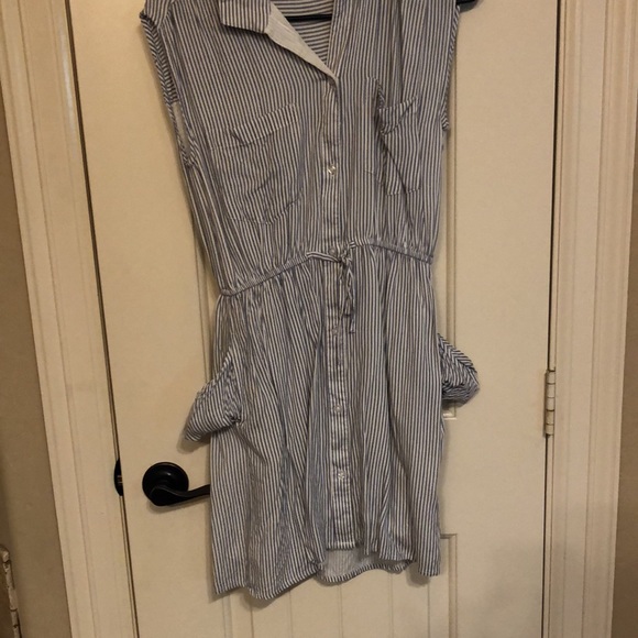 Ladies Japna Dress, Small, Blue and White Pin Striped - Picture 4 of 4